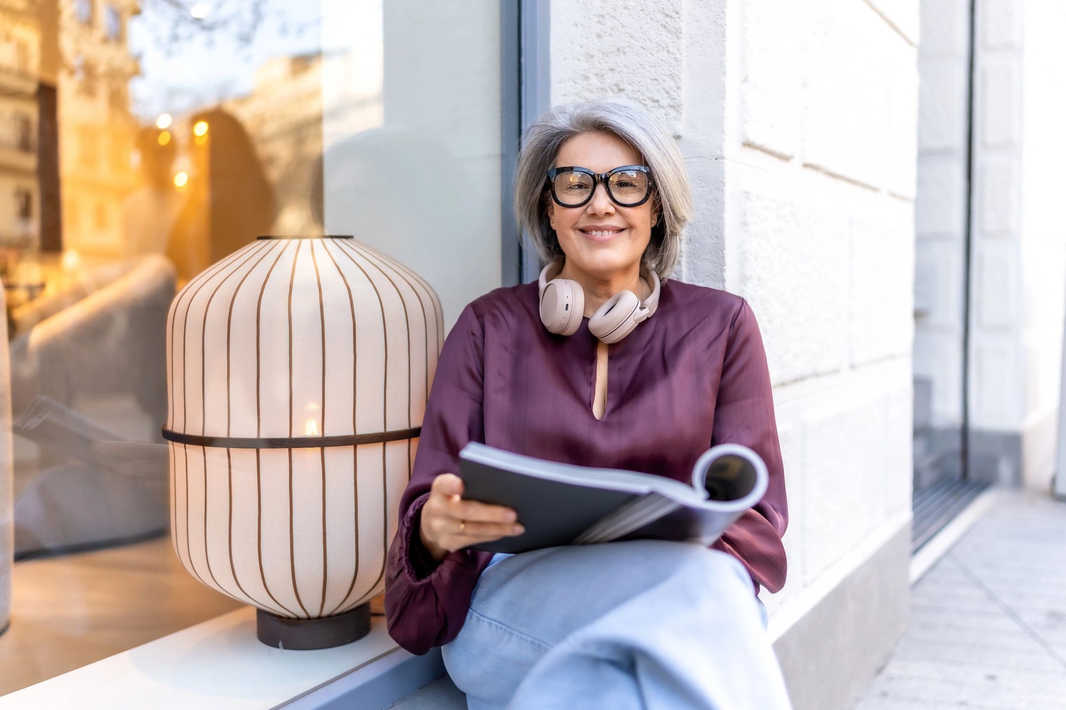 Reader enjoying a quiet moment with a book